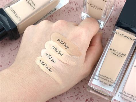 givenchy photo perfection foundation swatches